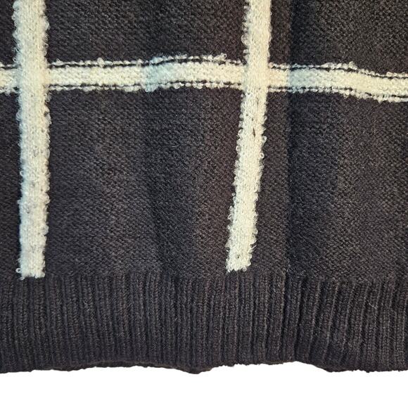 Alison Andrew's Black White Checked Sweater Turtleneck Size Small NWT Classic - Picture 6 of 8